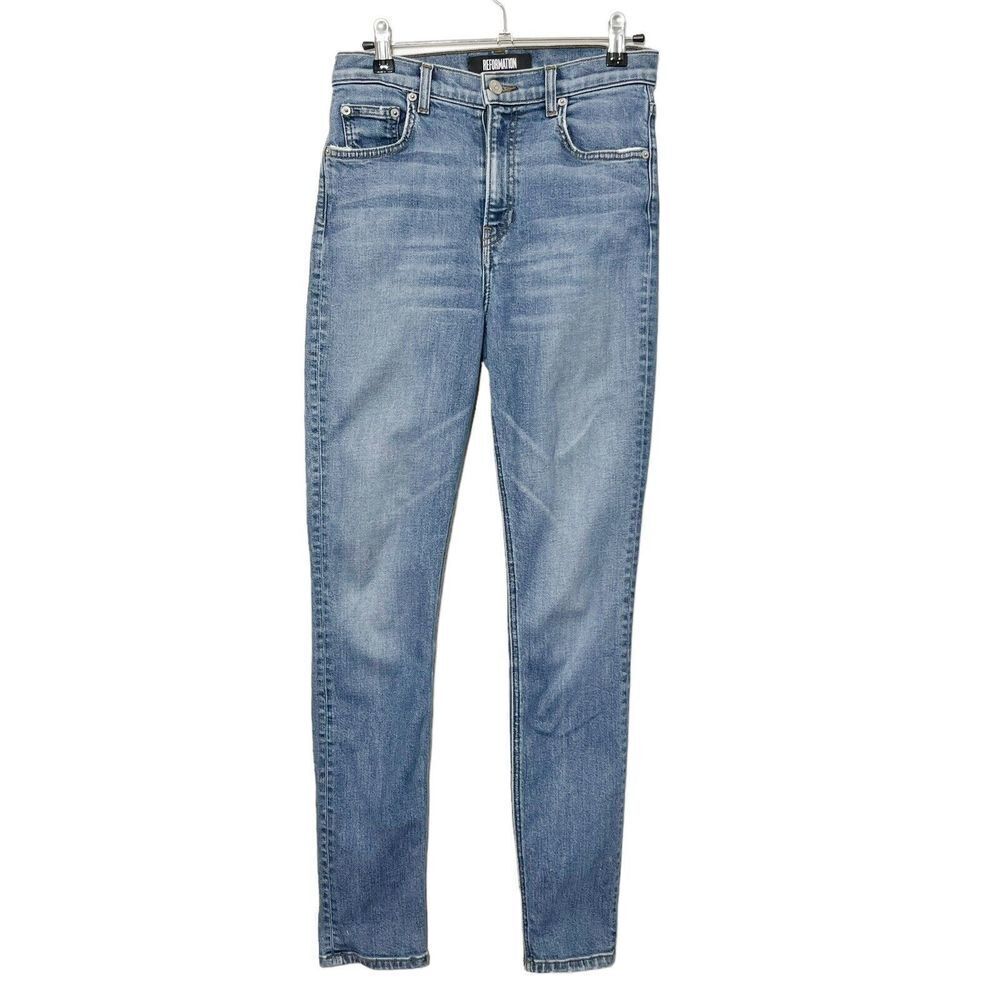 Reformation High Skinny Jeans Women's 26 Rhine Medium Wash Stretch Eco Modern View 2